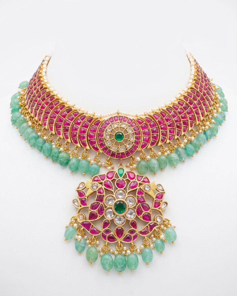 Premium Jadau Kundan Necklace Set